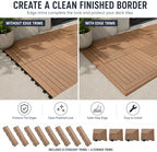 Ripeng 12 Pack Teak Wood Deck Tile Edge Trim Set 8 Straight 4 Corner Edge - Image 5