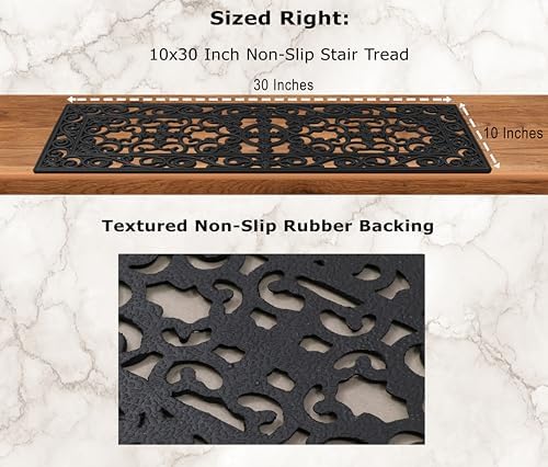 Stair Treads — 4 Pack 10x30 inch Non-Slip Rubber Stair Mats - Image 3