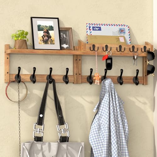 35'' Brown Coat Rack Wall Mount by Unknown