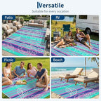 Garvee 6x9 Outdoor Waterproof Rug Reversible Straw Patio Rug Purple&Blue - Image 6