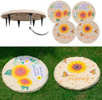 4Pcs Large Stepping Stones Outdoor Garden Walkway, Durable Plastic Pavers by MARCHROSE