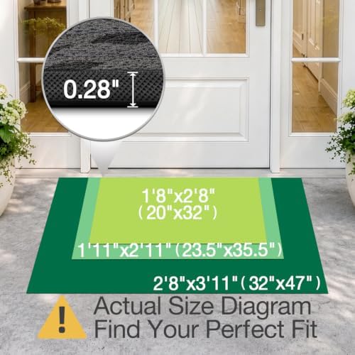 LUMI Outdoor Door Mat Traps & Hides Dirt 23.5x35.5, Outside Entrance - Image 2