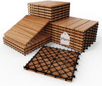 Golden Select 12" x 12" Interlocking Deck Tiles, Waterproof UV Resistant by ACARRA