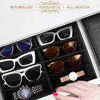Emibele Glasses Organizer Jewelry Tray, 8 Grids Velvet Tray Watch Storage - Image 6