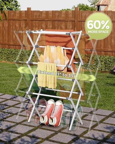 APEXCHASER 3-Tier Foldable Clothes Drying Rack, 37.6" H - Image 3