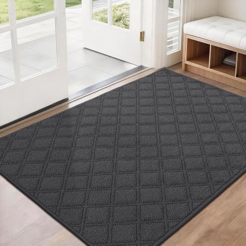BEQHAUSE Dirt Trapper Door Mat 32" x 48" Non-Slip Washable, Dark Grey by BEQHAUSE