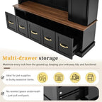 Quarte Hall Tree with Storage Bench, Open Cubbies - Image 6