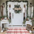 Christmas Plaid Outdoor Rug, Layering Rug by BOTTA