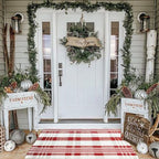 Christmas Plaid Outdoor Rug, Layering Rug by BOTTA