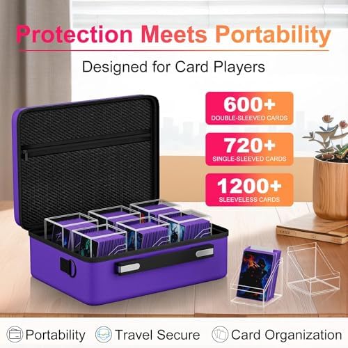 Proijeut Card Deck Box with Portable Case, 6 Pack Clear Commander Deck Box with - Image 3