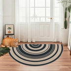 Easy Jute Rug 2.6x5Ft Half Round Rainbow Carpet - Image 3