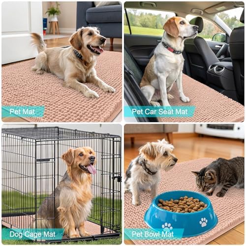 OLANLY Dog Door Mat for Muddy Paws 30x17, Super Absorbent Chenille Mud Mat - Image 7
