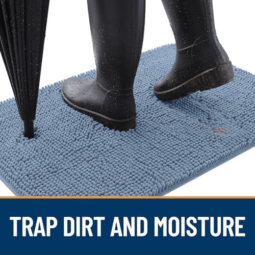 OLANLY Dog Door Mat for Muddy Paws 24x16, Super Absorbent Chenille Mud Mat - Image 2