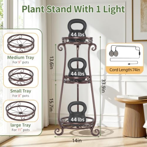 LASZOLA 3 Tiers Metal Corner Plant Stand Tall - Image 2