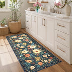 DUKINO 2x5 Runner Rug, Floral Washable Rug - Image 3