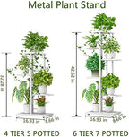 LINZINAR 4 Tier Plant Stand Indoor Outdoor Metal Corner Display Shelf - Image 4