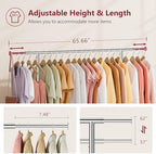 Tajsoon Clothes Rack Collapsible, Rolling Clothing Rack Heavy Duty - Image 4