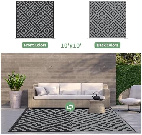 GENIMO Outdoor Rug, Waterproof Plastic Rugs - Image 3