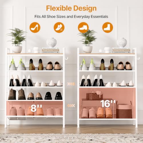 5 Tier Shoe Rack, Shoe Rack for Entryway - Image 2