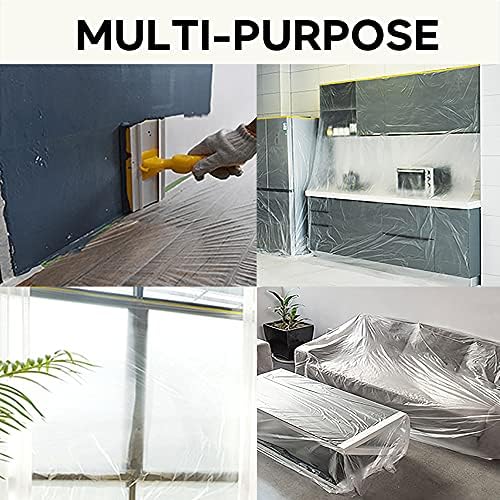 30 Pieces Plastic Drop Sheets for Painting, Waterproof and Dust-Proof Clear - Image 5