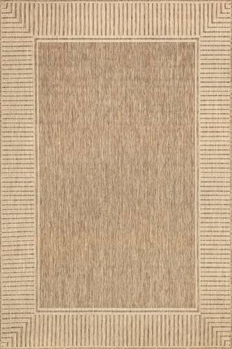nuLOOM Asha Light Brown Bordered Indoor/Outdoor Area Rug - Image 2