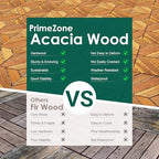 PrimeZone 54 PCS Solid Acacia Wood Interlocking Patio Deck Tiles Outdoor - Image 5