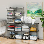 Wire Cube Storage Organizer, 12 Cubes Converted into 14 Cubes, Sturdy Metal - Image 2