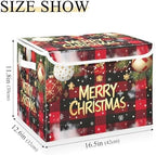 Bolaz Storage Bins with Lids and Handles, Christmas Red Plaid Storage Box - Image 3