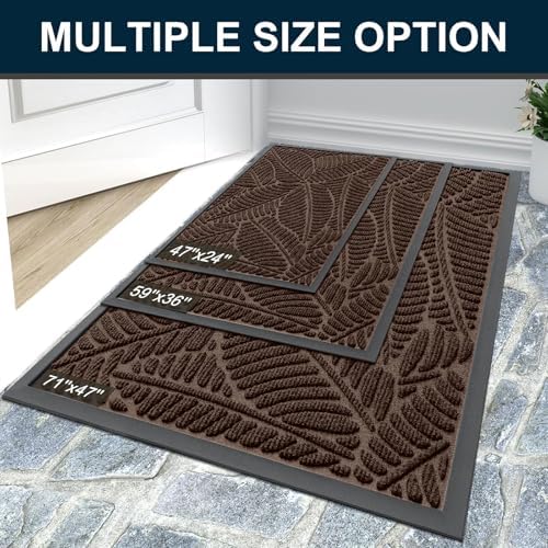 Colorxy Waterproof Front Doormat, Sturdy Natural Rubber Door Mat - Image 7
