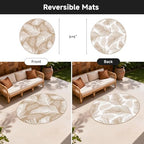 Pauwer Waterproof Outdoor Rug 6ft, Plastic Straw Patio Rug, Leaf Brown - Image 3