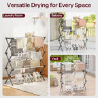 APEXCHASER Large Clothes Drying Rack, 14.57" D × 44.88" H - Image 7