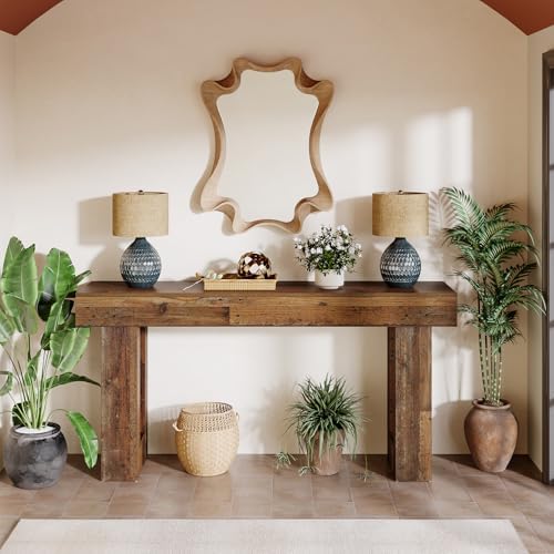 Tribesigns 63-Inch Long Console Table, Farmhouse Wooden Sofa Table Behind The - Image 5