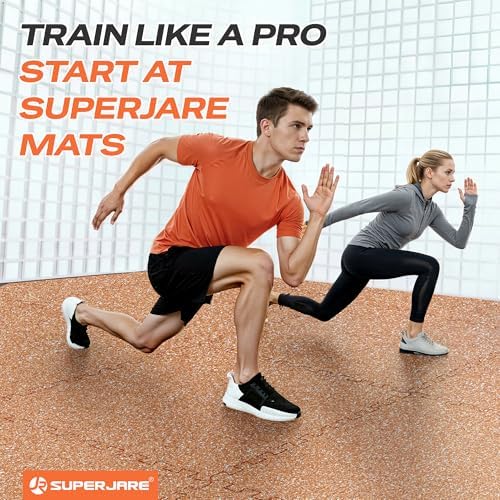 SUPERJARE 0.56'' Thick 48 Sq Ft Rubber Top Gym Flooring - Image 3