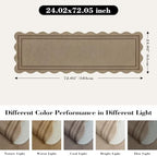 Scalloped Easy Jute 2x6 Kitchen Runner Rug, Washable Rugs - Image 2
