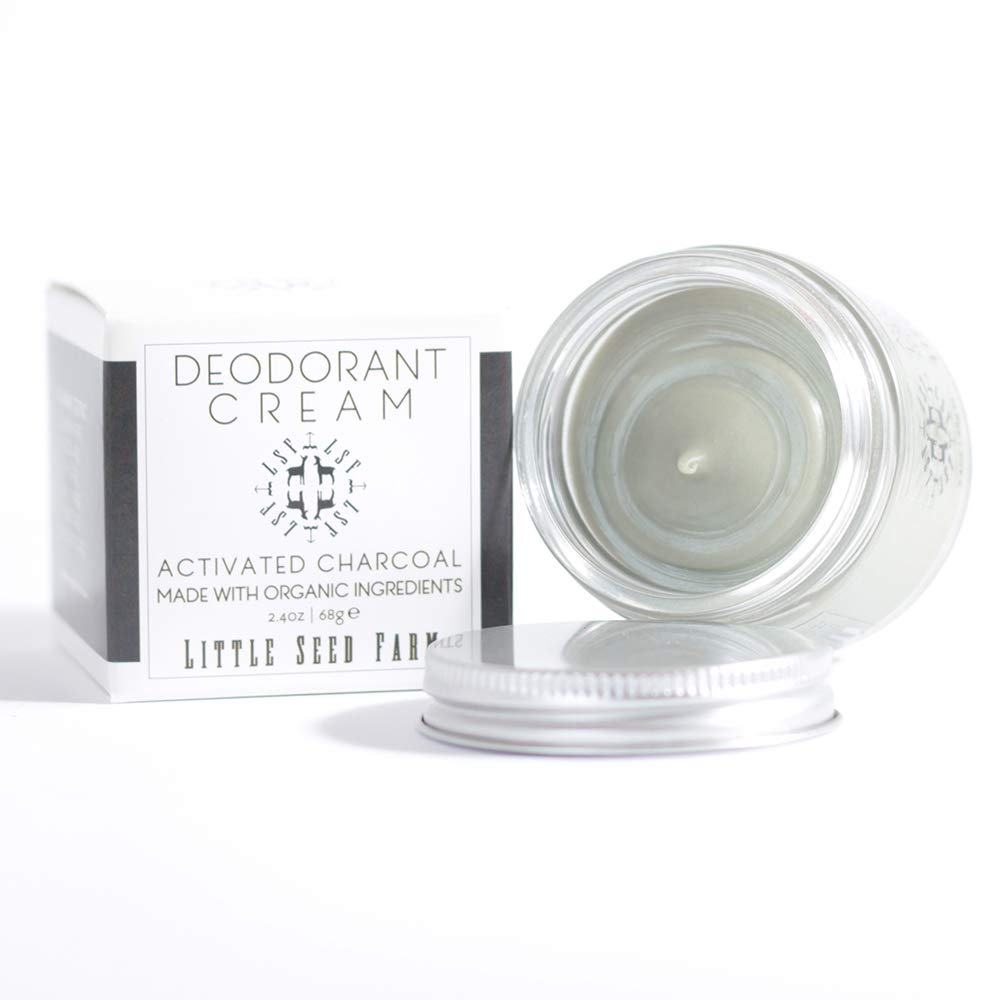 Little Seed Farm All Natural Deodorant Cream, Aluminum Free Deodorant for Women or Men, 2.4 Ounce - Activated Charcoal