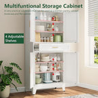 Bevivog 71" Kitchen Pantry Cabinet, Metal Storage Cabinet - Image 4