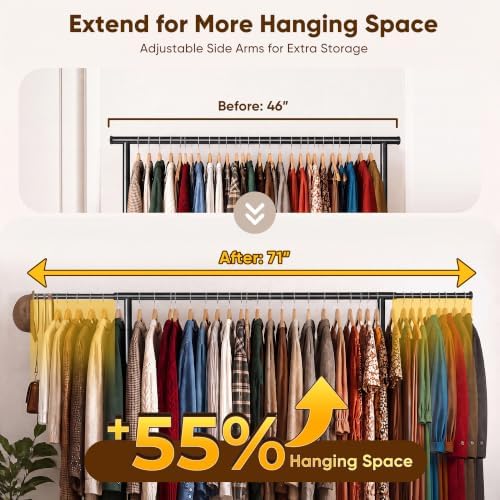 HOKEEPER Clothes Rack Load 450LB Clothing Rack Height Adjustable Black - Image 3