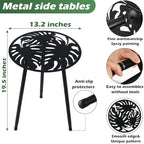 1-Pack Small Metal Side Tables Outdoor Patio Round Accent Table Modern Indoor - Image 3