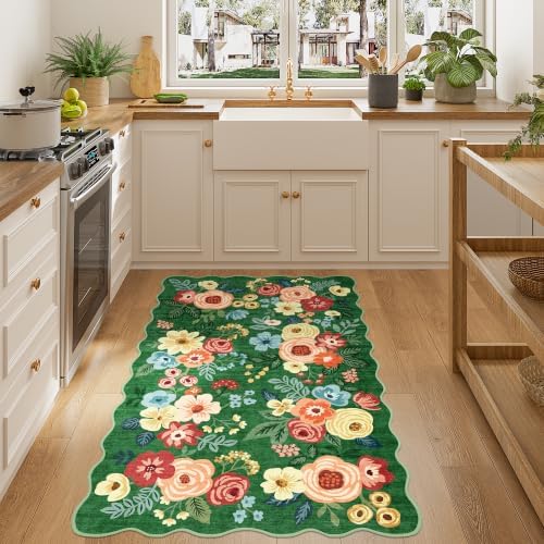 DUKINO 3x5 Area Rugs, Non Slip Floral Washable Rug - Image 5