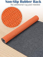 3X10ft Runner Rugs with Rubber Backing, Non Slip Indoor Outdoor Carpet Runner - Image 2