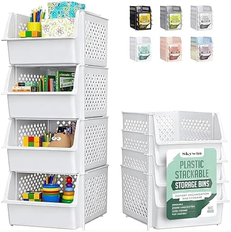 Skywin Stackable Storage Bins Open Front by Skywin
