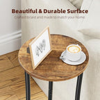 Simple Trending Round Side Table, 2 Tiers End Table - Image 4