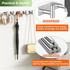 Wall Mounted Coat Rack-5 Hooks, Heavy Duty Stainless Steel Wall Hooks - Image 5