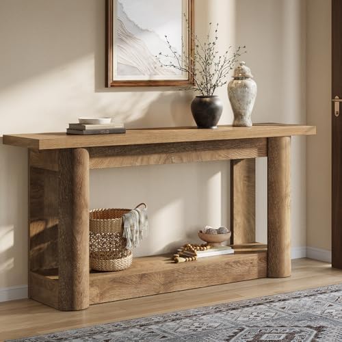 Tribesigns 63" Farmhouse Console Table, Narrow Long Sofa Table Behind Couch by Tribesigns