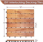 PrimeZone 216 PCS Solid Acacia Wood Interlocking Patio Deck Tiles Outdoor - Image 2