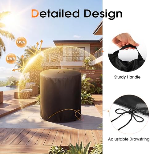 Waterproof Fire Pit Cover Propane Fire bowl Column 24" D x 27" H - Image 5