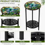 2-Tier Metal Round Side Table Accent Coffee Tables Small Space Corner Plant - Image 5