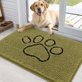 OLANLY Dog Door Mat for Muddy Paws 36x24, Paw Print Design Chenille Mud Mat by OLANLY