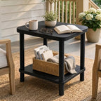PASAMIC Outdoor Side Table, 2-Tier Oval Patio Table by PASAMIC
