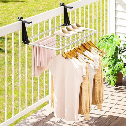 GIANTEX Portable Clothes Drying Rack, 25.5" Aluminum Hanging Laundry Rack - Image 7